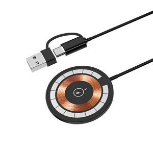 Chargeur sans fil magnétique transparent 2026 en vogue, adaptateur portable circulaire, station de charge de bureau, port Type-C vers <span class=keywords><strong>USB</strong></span>-A - Product Image 5