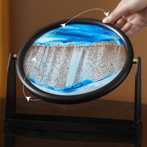 Sable 3d de haute qualité, horloge <span class=keywords><strong>paysage</strong></span> sable peinture décoration nouveau verre <span class=keywords><strong>rond</strong></span> chinois <span class=keywords><strong>sablier</strong></span> décoration de la maison/ - Product Image 3