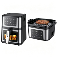 Anbolife Fabrika 2'si 1 Arada Air Fryer ve Izgara, 4.5L Dijital Air Fryer Fırın, Çıkarılabilir Izgara Tavası, Yapışmaz, PFAS İçermez OEM ODM