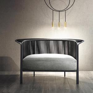 Conjunto de Muebles de Jardín de Mimbre de Estilo Nórdico, Mesa y Sillas de Bambú Impermeables Minimalistas para 2 Personas, Muebles de Balcón y Patio - Product Image 2