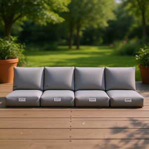 Cojines para Sillas de Exterior de Tela Oxford Gris, 100% Poliéster, Duraderos, Resistentes a la Intemperie, Extraíbles, Lavables, para Todas las Estaciones - Product Image 2