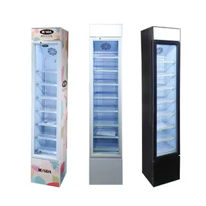 Meisda sc105b siêu thị bán buôn mỏng tủ lạnh LED hộp đèn mỏng dọc tủ lạnh với cửa kính