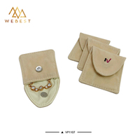 Webest jaune mini pochettes avec bouton enveloppe velours bijoux pochettes emballage bagues de fiançailles pour les femmes