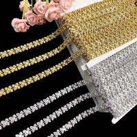 Bande de décoration en plastique papillon or et argent avec strass, très demandée