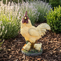 Lampe solaire de jardin en résine personnalisable en forme de coq, étanche IP44, blanc chaud, lumière décorative de jardin