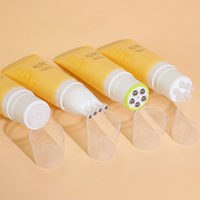 Tubes en plastique personnalisés colorés en gros pour cosmétiques, crème corporelle et lotion, 180 ml, avec bouchons à vis transparents et plusieurs têtes de massage corporel