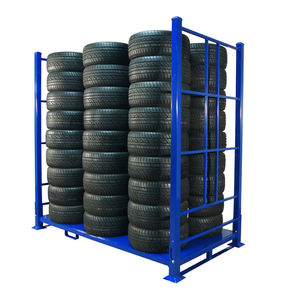 Estanterías Ajustables de Acero para Almacenamiento de Neumáticos, Plegables, Desmontables, Apilables, de Una Cara, con 4 Entradas - Product Image 1