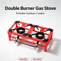 Réchaud à gaz double brûleur portable pour camping, pique-nique et cuisine en plein air