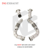 ING bonne qualité en acier inoxydable pour BMW M5 G90 4.4T 2024 + tuyau d'échappement de tuyau de descente avec bouclier thermique pièce de réglage automatique de haute qualité