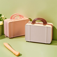 Valise de toilette personnalisable en ABS de 14 pouces, mini valise compacte et légère avec serrure, coffret cadeau