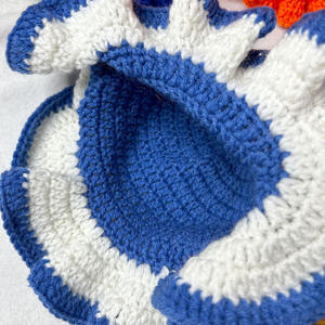 Halloween hiver plissé femmes tricoté à la main bord ondulé Beanie Skull Cap <span class=keywords><strong>Crochet</strong></span> Ruffle Bucket Hat - Product Image 5