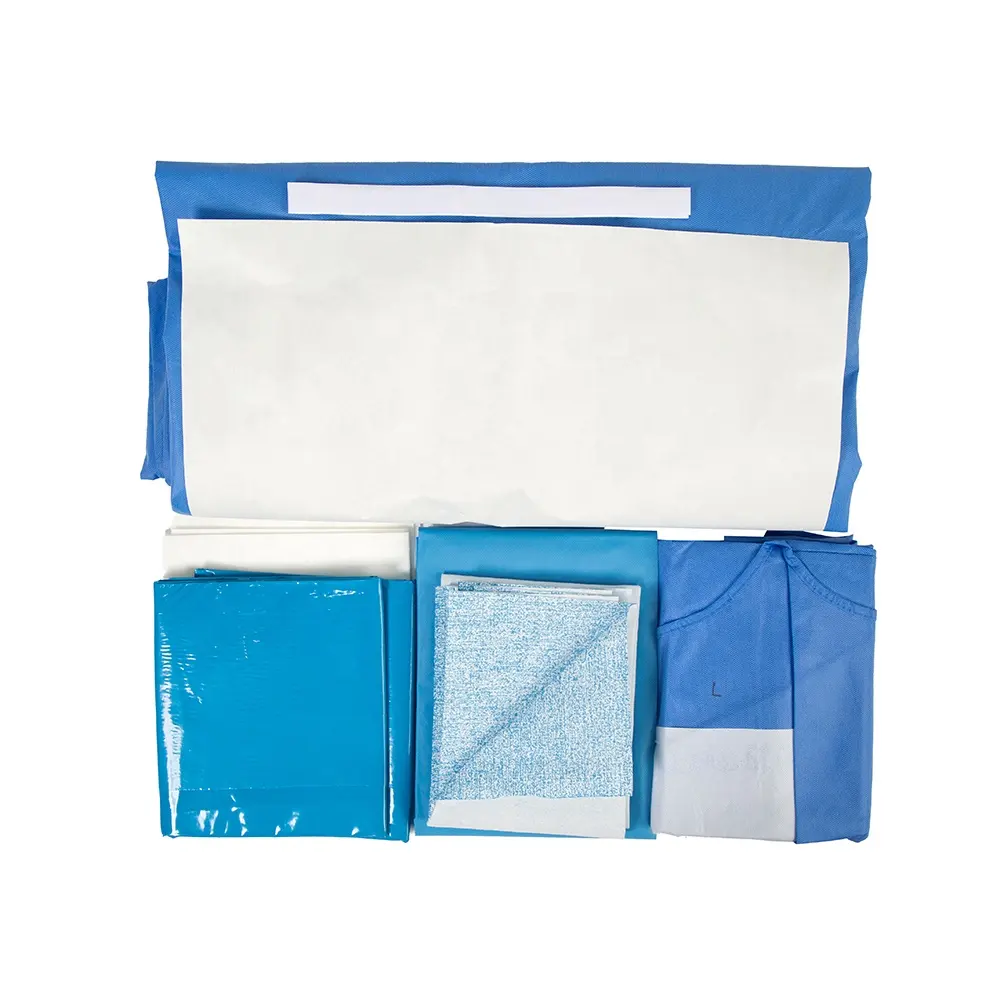 New promotion 2024 Sterile Surgical Kits Factory High Quality Lower Extremity Laparotomy Drape Kit Pack Surgical Gown