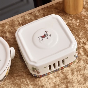 Luxury-Style <b>Ceramic</b> Tableware-Creative Soup Bowl with Dishwasher Safe Non-Stick Interior-for Hotel and Home Use - Product Image 3