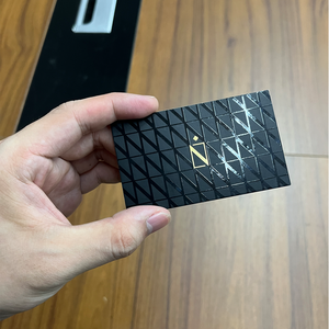 맞춤 디자인 방문 카드 명함 인쇄 금박 스탬핑 종이 카드 블랙 엠보싱 자체 로고 - Product Image 4