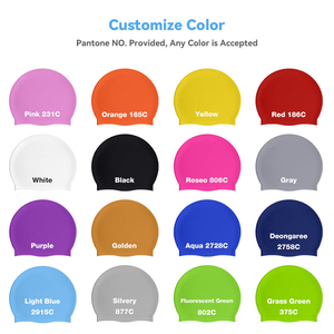 <span class=keywords><strong>Bonnet</strong></span> <span class=keywords><strong>de</strong></span> <span class=keywords><strong>bain</strong></span> en silicone pour adultes et enfants, imperméable, confortable, durable, doux, haute élasticité, logo personnalisé pour femmes, hommes, unisexe, 55g - Product Image 2