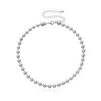 Collier esthétique emo à chaîne de perles, collier gothique punk grunge, cadeau de Noël, collier de perles en alliage en forme de boule