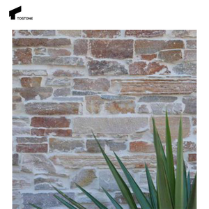 Tostone Chất lượng cao màu be đá vôi đá cẩm thạch tấm Tường bên ngoài văn hóa đá ốp cho biệt thự nhà thiết kế ngoài trời chia - Product Image 2