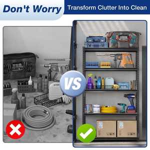 Étagère réglable sans boulons à 5 niveaux de 72 pouces de haut, durable, résistante aux rayures, rangement pour garages et cuisines - Product Image 5