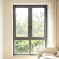 Fenêtre à battant en verre avec cadre en aluminium, haute sécurité, étanche, à économie d'énergie, style grillage français, pour résidence de luxe