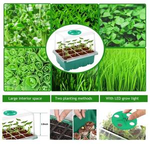 Caja de cultivo de 12 celdas con cubierta superior y luz de crecimiento, maceta para germinación de plántulas con LED de espectro completo para promoción del crecimiento - Product Image 6
