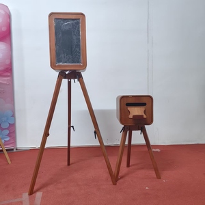 Cabina de <span class=keywords><strong>Fotos</strong></span> Portátil Retro de Madera para <span class=keywords><strong>iPad</strong></span> con Cámara e Impresora, Diseño de Doble Cara, Estilo DSLR Vintage - Product Image 4