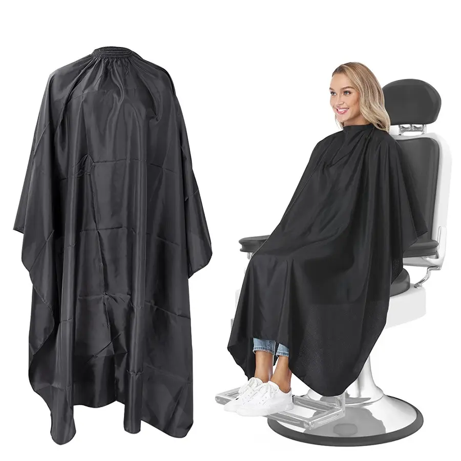 ที่กําหนดเองกันน้ําป้องกันไฟฟ้าสถิตผู้ใหญ่ Salon Hairdressing Capes ผ้ากันเปื้อนผ้าคลุมไหล่ตัดผมชุดตัดผมตัดผม Capes โลโก้