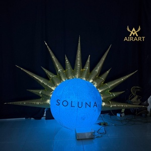 Bola Inflable con Forma de Luna de Espinas, con Luces LED de Colores, Decoración Brillante para Casa o Parque - Product Image 5