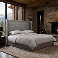 Maßgefertigtes Modernes Designer-Lederbett mit Massivholzunterbau für Wohnzimmer und Anpassbarer Stauraum unter dem Bett