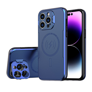 Custodia protettiva per telefono in TPU di lusso per PC con supporto per protezione dell'obiettivo custodie magnetiche per telefoni cellulari per <span class=keywords><strong>iPhone</strong></span> 12 13 <span class=keywords><strong>14</strong></span> 15 - Product Image 1