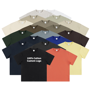 T-shirt Homme Oversize Haute Qualité 100% Coton 230GSM Tissu Tricoté Uni Col Rond Décontracté Impression Numérique Personnalisée Écologique - Product Image 1