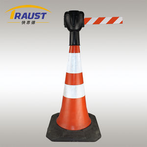 Traust açık plastik güvenlik geri çekilebilir kemer Stanchion sonrası bariyer kalabalık kontrolü ve trafik yönetimi için - Product Image 6