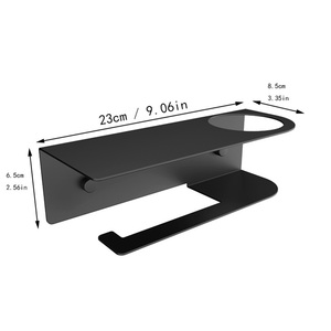 Zinc Alloy Toilet Paper Towel Rack Wall-Mounted Bathroom <b>Storage</b> with Self-Adhesive 35cm Length for Hotel Use - Product Image 2