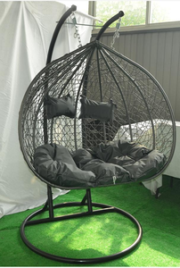 Fauteuil suspendu double en rotin OEM ODM avec coussin, chaise œuf double pour 2 personnes avec support pour patio, <span class=keywords><strong>jardin</strong></span>, terrasse - Product Image 5