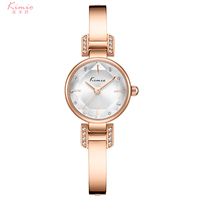 Montre-bracelet de luxe Kimio pour femme, cadran en cristal facetté avec décoration en strass, montre-bracelet à quartz