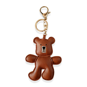 Porte-clés ours en cuir souple fait main, mini-animal mignon, breloque bijou, pendentif pour sac femme - Product Image 6