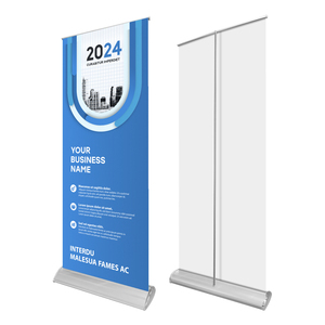 Bannière publicitaire de taille personnalisée de haute qualité 85/100*200cm support enroulable en aluminium rétractable affichage RollUp Promotion Portable - Product Image 1