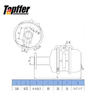أجزاء مقطورة شاحنة 24/24dd مشغل فرامل الهواء إسفين غرفة الربيع لإيسوزو جيغا/هينو مرة أخرى - Product Image 6