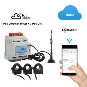 IoT kablosuz 1 adet Lorawan aumhz mhz iletişim 3 fazlı enerji ölçer 3 adet AC 0-300A/5A CTs ile RS485 modbus-rtu