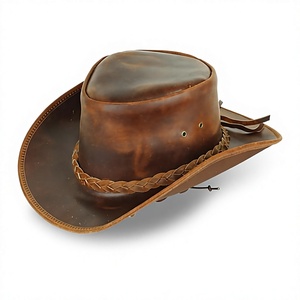 Unisex <b>Western</b> Cowboy <b>Hat</b> Vintage Leather Look Sun <b>Hat</b> - Product Image 1