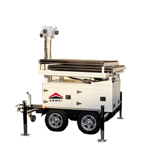 Remolque con Cámara CCTV Móvil y Paneles Solares, Remolque <span class=keywords><strong>de</strong></span> Seguridad con Energía Solar para Uso en Sitios <span class=keywords><strong>de</strong></span> Minería, Gran Venta - Product Image 4