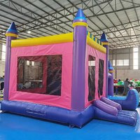 Château gonflable commercial écologique en PVC avec toboggan, combo multi-activités, toboggan, escalade et divertissement, garantie 12 mois