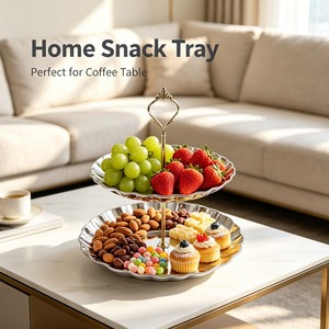 Plateau de service écologique à 3 niveaux, incassable, pour le camping, plateau à fruits pour la décoration de la cuisine, présentoir pour le thé de l'après-midi, support à desserts - Product Image 4