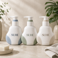 Bouteilles personnalisées écologiques en PET de 350 ml pour soins de la peau, shampoing, lotion pour les mains et le corps, flacons pompe pour masques faciaux, perruques, faux cils, avec logo personnalisé OEM/ODM