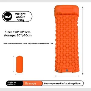 New Cross-border Single-person Inflatable Pad Waterproof Ultra-lightweight Portable Outdoor Camping Sleeping Mat Foot-<b>pump</b> 5cm - Product Image 2