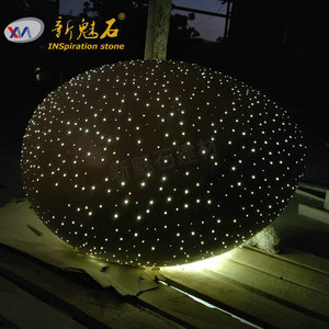 Nuevos materiales de construcción de piedra, taburete redondo de hormigón translúcido, silla luminosa para interiores, exteriores, parques y plazas. - Product Image 4
