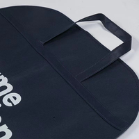 Housse de costume pliable écologique et imperméable, sac de voyage noir en non-tissé avec fermeture éclair, sac de rangement pour vêtements personnalisé