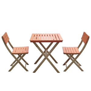 <span class=keywords><strong>Set</strong></span> <span class=keywords><strong>da</strong></span> <span class=keywords><strong>tavolo</strong></span> e sedia in legno pieghevole per esterni personalizzati per uso <span class=keywords><strong>giardino</strong></span> soluzione di mobili eleganti - Product Image 1