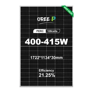 太阳能电池板证书CE 550瓦太阳能电池板400W 405W 415W双面PERC单BIPV太阳能电池板