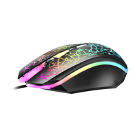 Mouse Game berkabel USB optik komputer, Mouse DPI hingga 3600 ergonomis, Mouse Game PC dengan LED RGB
