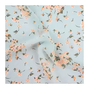 Moss Crepe Chiffon Printed Fabric 100%Polyester Chiffon Fabric For Cloth